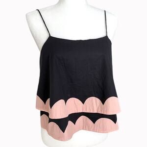 Azulu Baby Doll Black and Pink Tank Sz L
